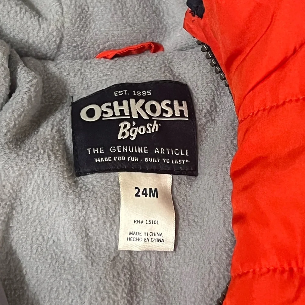 OshKosh B'gosh Red Kids' Hooded Puffer Jacket